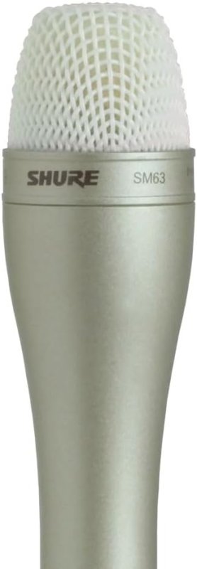 SHURE SM63 OMNIDIRECTIONAL DYNAMIC VOCAL MICROPHONE WITH 14.5CM HANDLE, 3-PIN XLR - CHAMPAGNE