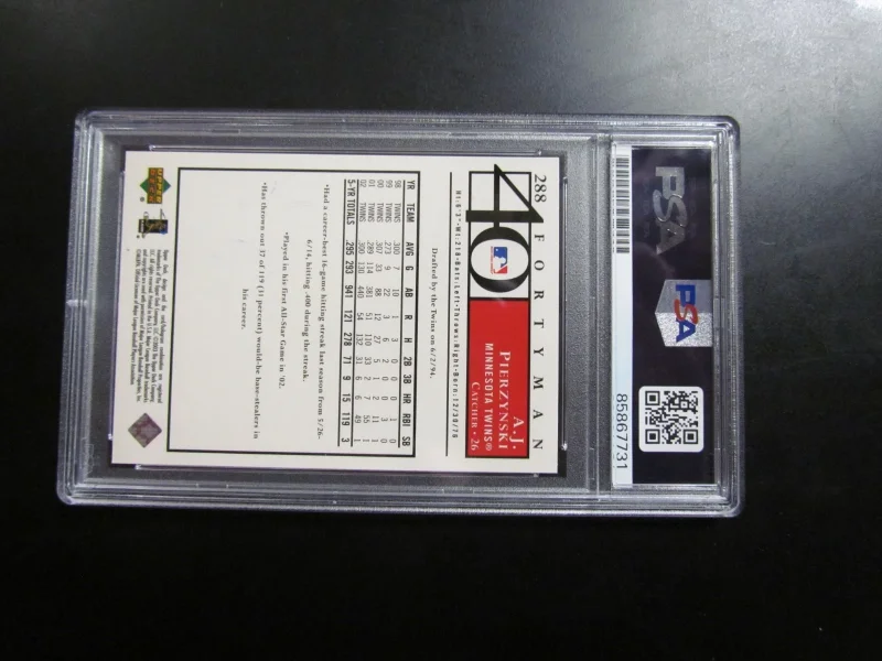 DONRUSS SIGNATURE SERIES A.J. PIERZYNSKI SIGNED CARD PSA CERTIFIED ENCAP 2003