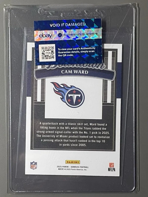 DONRUSS CAM WARD DOWNTOWN! RC INSERT #12 TENNESSEE TITANS SHARE 2025 PANINI