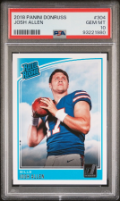 DONRUSS 2018 JOSH ALLEN #304 RATED ROOKIE (RC) BUFFALO BILLS PSA 10 SHARE PANINI