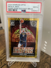 DONRUSS NIKOLA JOKIC RISING SUNS GOLD 2/10 PSA 10 POP 2  2024