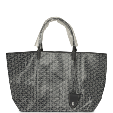 GOYARD GOYARDINE GREY SAINT LOUIS GM TOTE PALLADIUM HARDWARE