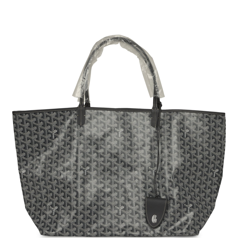 GOYARD GOYARDINE GREY SAINT LOUIS GM TOTE PALLADIUM HARDWARE