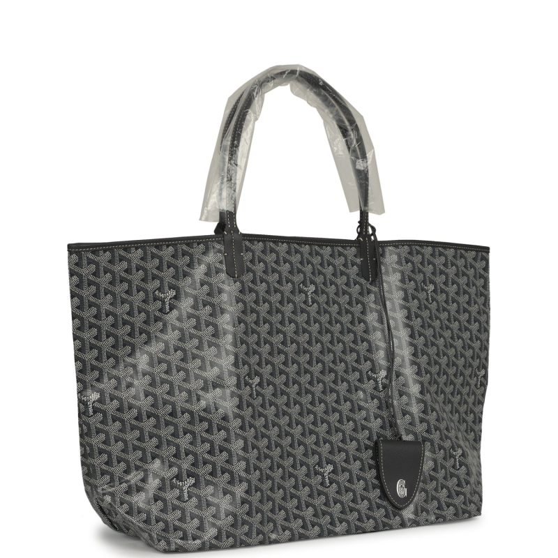 GOYARD GOYARDINE GREY SAINT LOUIS GM TOTE PALLADIUM HARDWARE
