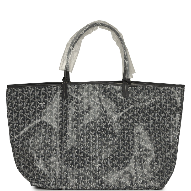 GOYARD GOYARDINE GREY SAINT LOUIS GM TOTE PALLADIUM HARDWARE