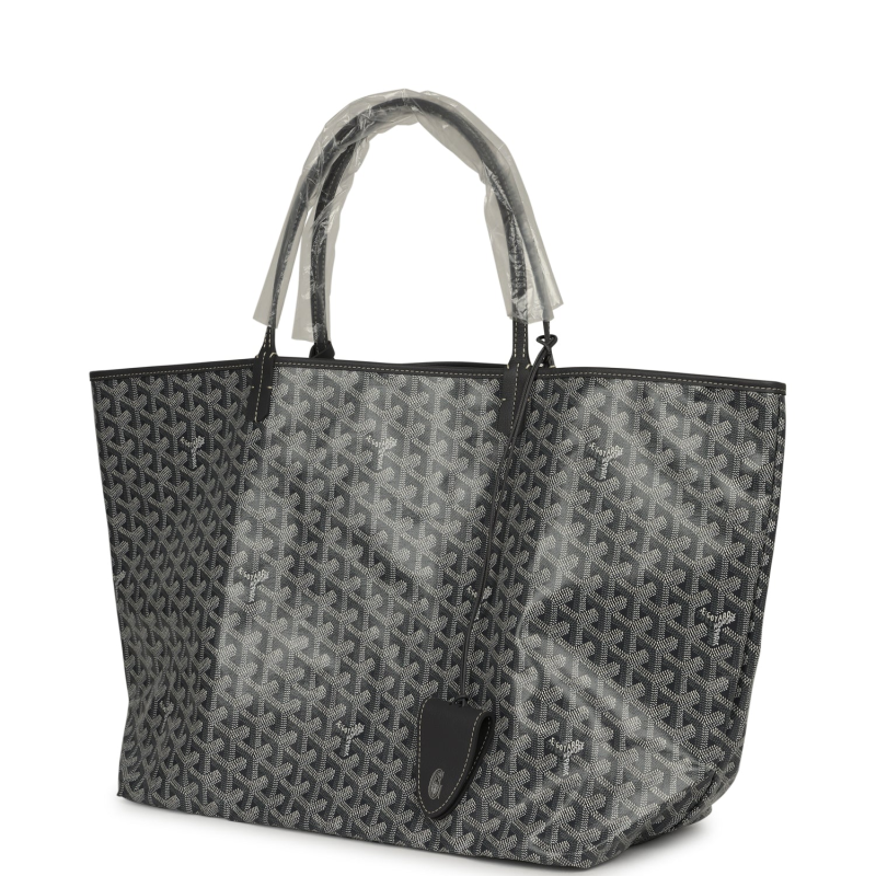GOYARD GOYARDINE GREY SAINT LOUIS GM TOTE PALLADIUM HARDWARE