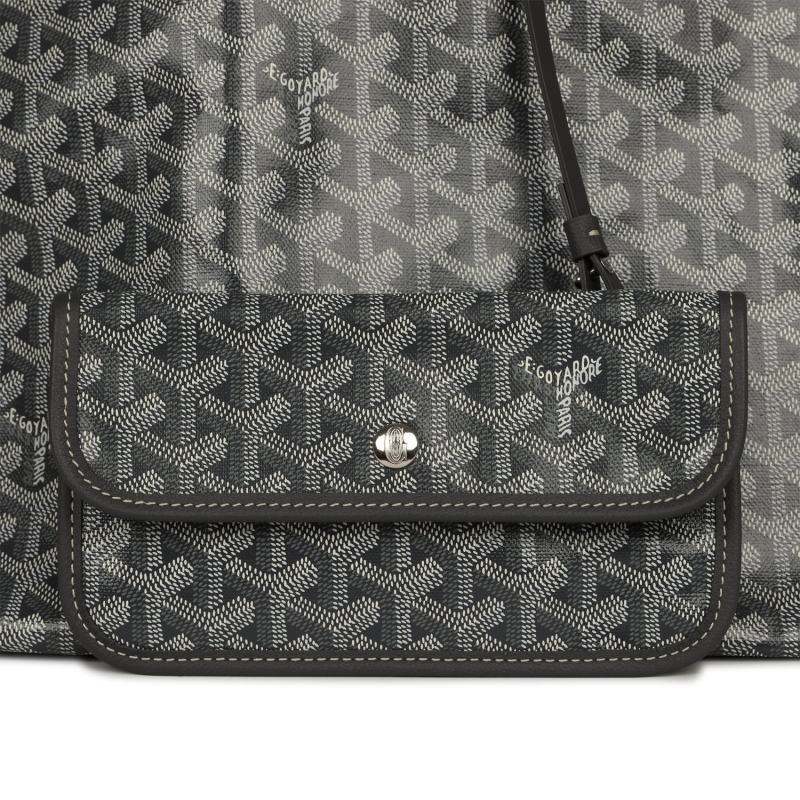 GOYARD GOYARDINE GREY SAINT LOUIS GM TOTE PALLADIUM HARDWARE