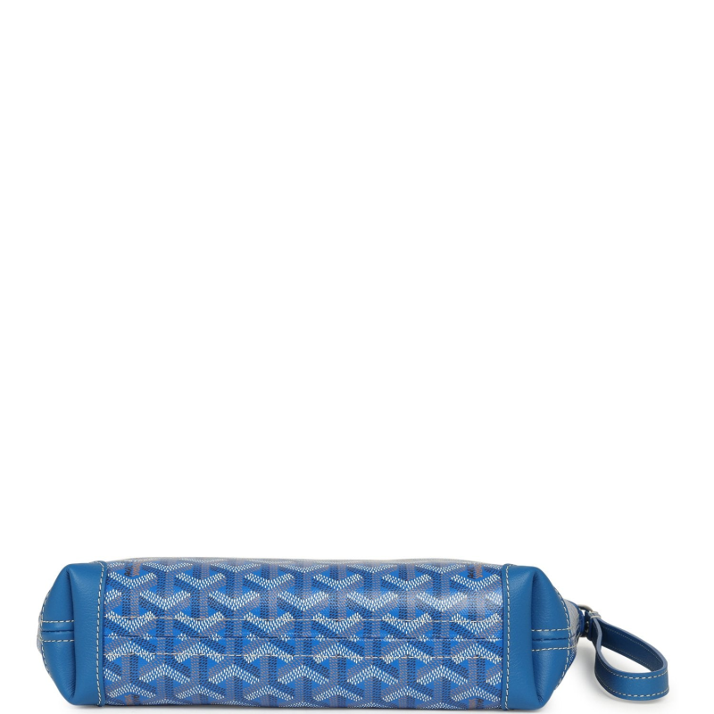 GOYARD GOYARDINE CANVAS SKY BLUE CONTI POUCH PALLADIUM HARDWARE