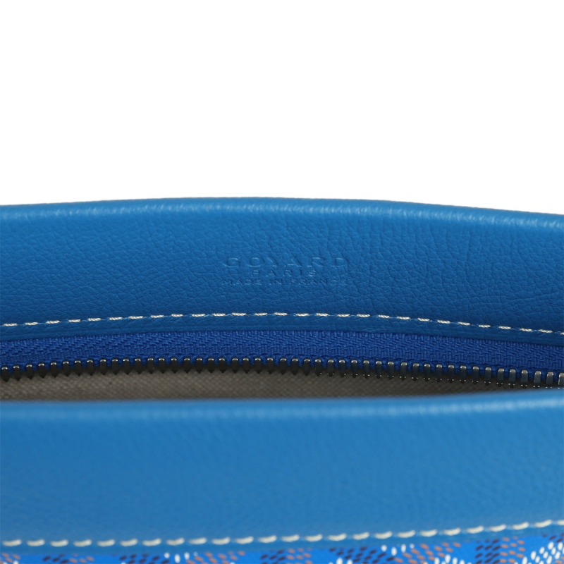 GOYARD GOYARDINE CANVAS SKY BLUE CONTI POUCH PALLADIUM HARDWARE