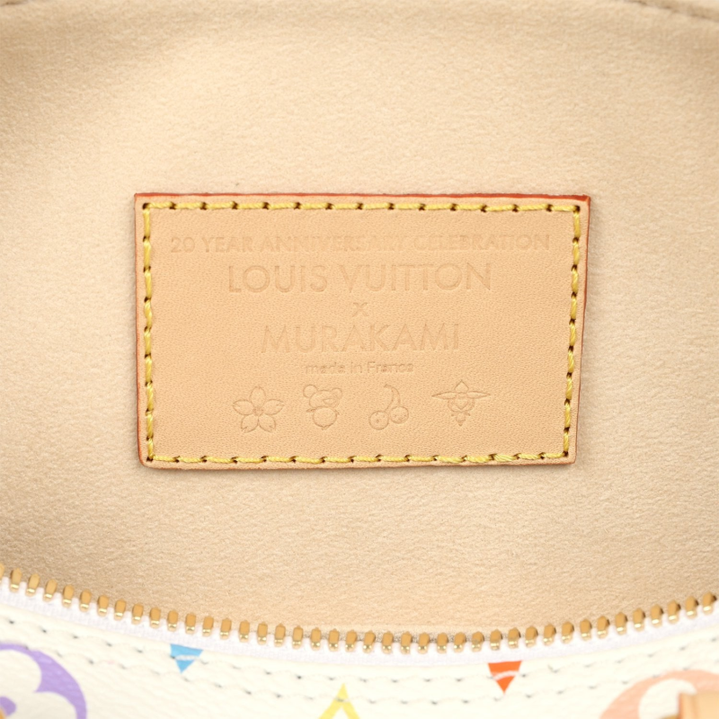 LOUIS VUITTON X TAKASHI MURAKAMI SPEEDY 25 BANDOULIERE WHITE MULTICOLORED MONOGRAM GOLD HARDWARE