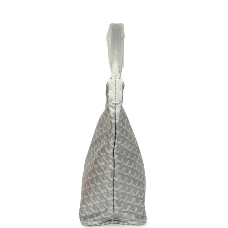 GOYARD GOYARDINE SILVER METALLIC BOHEME HOBO PALLADIUM HARDWARE