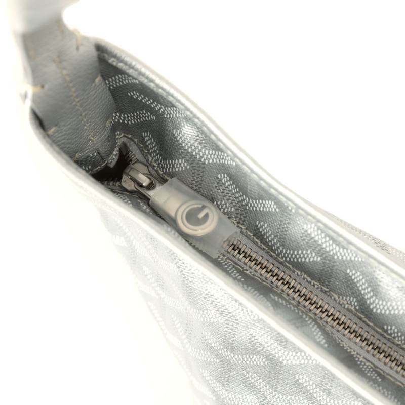 GOYARD GOYARDINE SILVER METALLIC BOHEME HOBO PALLADIUM HARDWARE