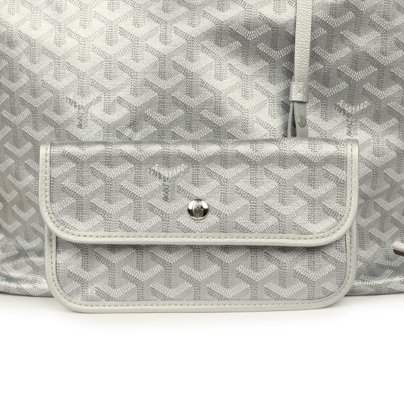 GOYARD GOYARDINE SILVER METALLIC BOHEME HOBO PALLADIUM HARDWARE
