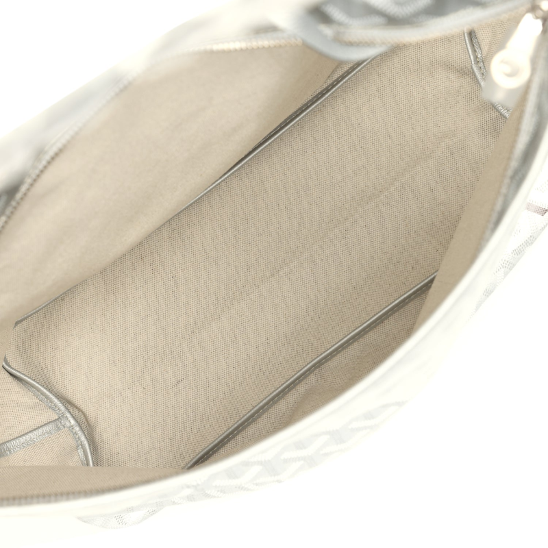 GOYARD GOYARDINE SILVER METALLIC BOHEME HOBO PALLADIUM HARDWARE