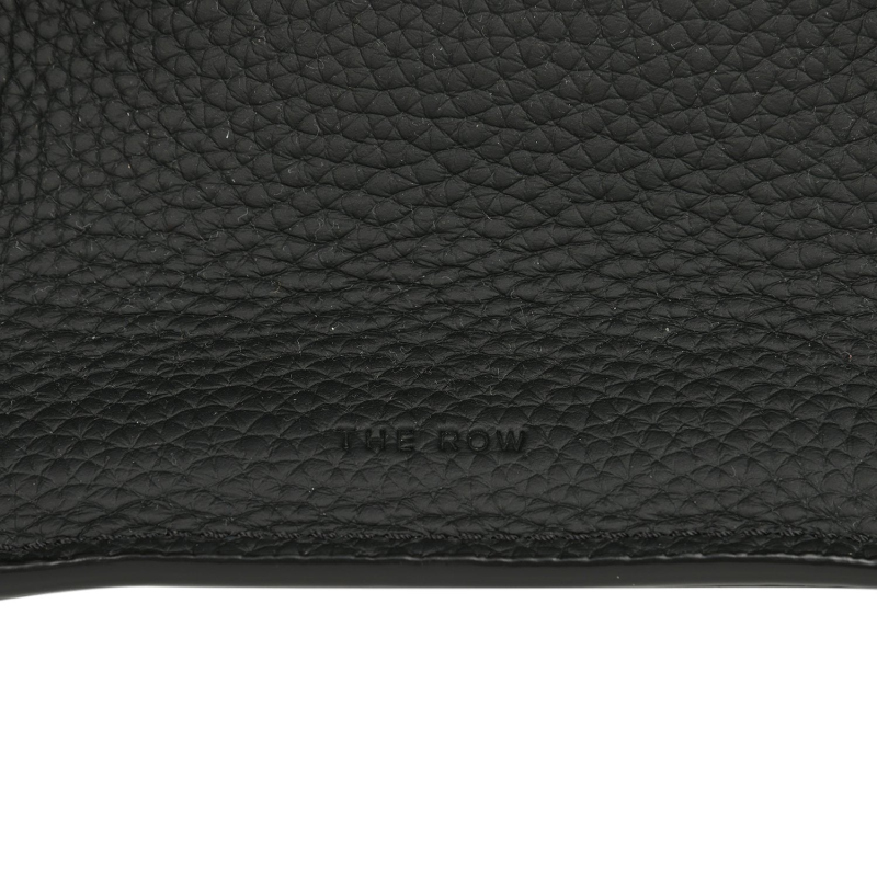 THE ROW SOFT MARGAUX SHOULDER 12 BAG BLACK CALFSKIN SILVER HARDWARE