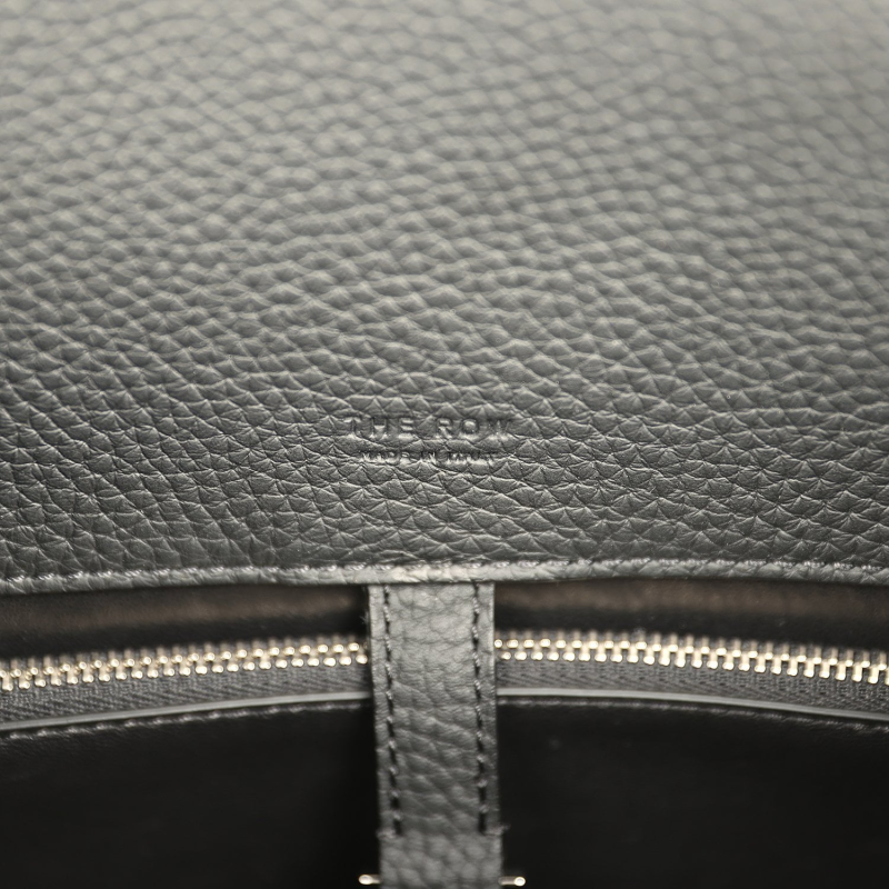 THE ROW SOFT MARGAUX SHOULDER 12 BAG BLACK CALFSKIN SILVER HARDWARE