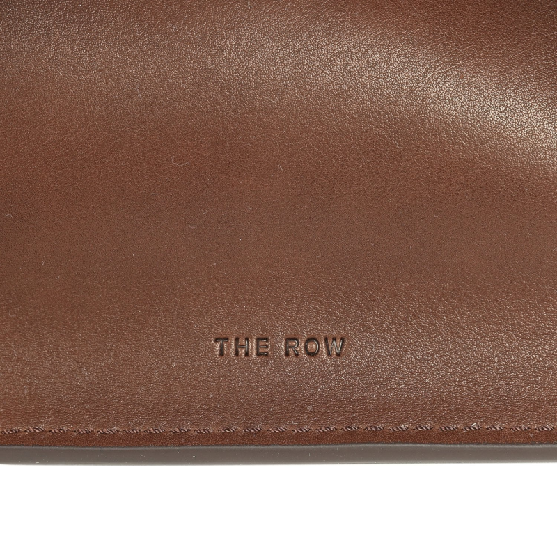 THE ROW SOFT MARGAUX 10 DEEP BROWN SADDLE SILVER HARDWARE
