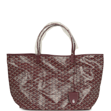 GOYARD GOYARDINE BURGUNDY SAINT LOUIS GM TOTE BAG PALLADIUM HARDWARE