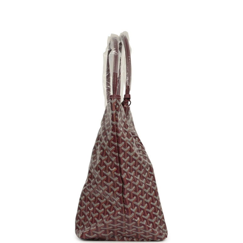 GOYARD GOYARDINE BURGUNDY SAINT LOUIS GM TOTE BAG PALLADIUM HARDWARE