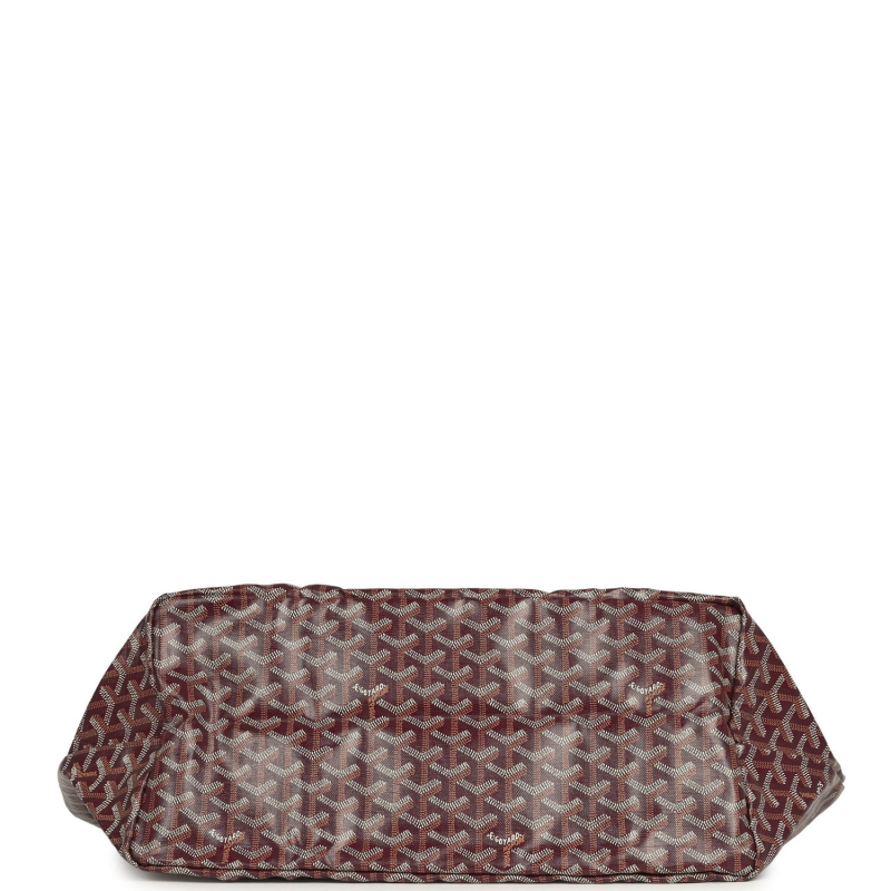 GOYARD GOYARDINE BURGUNDY SAINT LOUIS GM TOTE BAG PALLADIUM HARDWARE