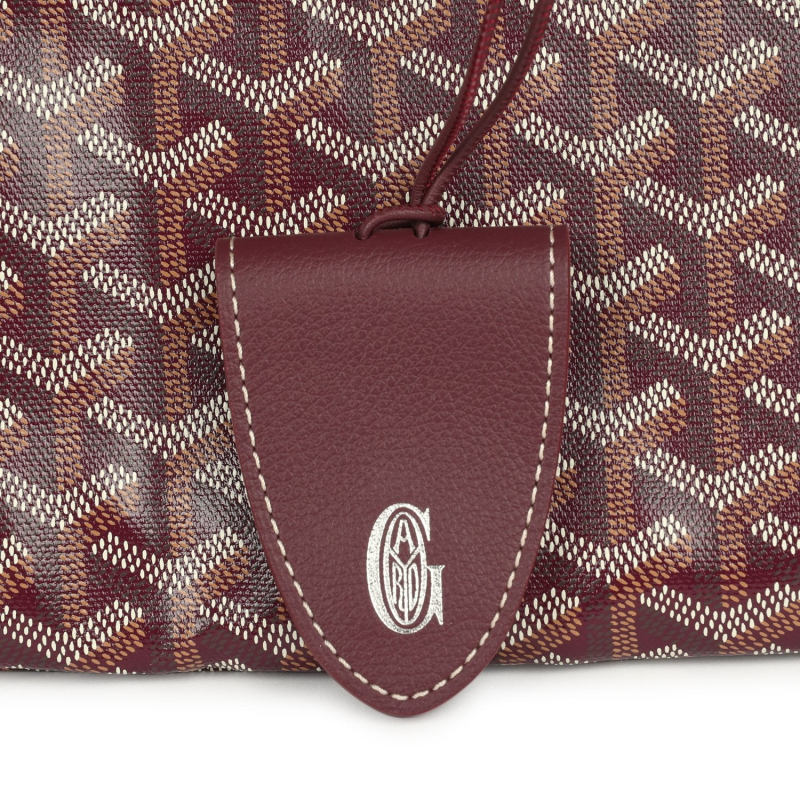 GOYARD GOYARDINE BURGUNDY SAINT LOUIS GM TOTE BAG PALLADIUM HARDWARE