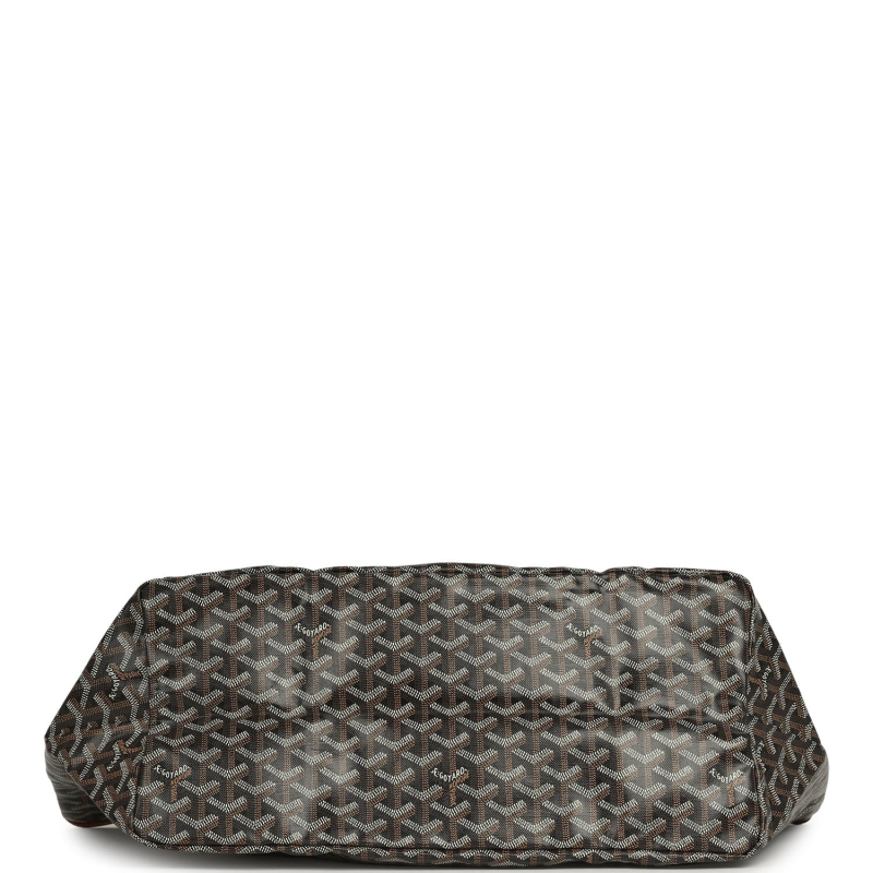 GOYARD GOYARDINE BLACK AND BROWN SAINT LOUIS GM TOTE BAG PALLADIUM HARDWARE