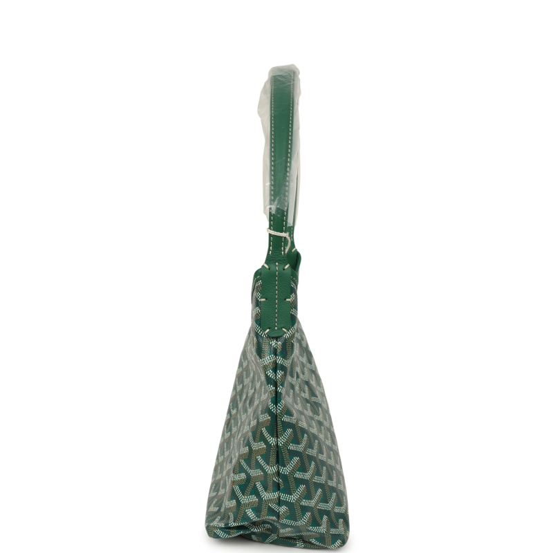 GOYARD GOYARDINE GREEN BOHEME MINI HOBO BAG PALLADIUM HARDWARE
