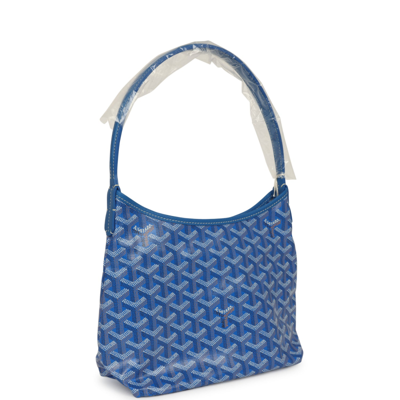 GOYARD GOYARDINE SKY BLUE BOHEME MINI HOBO BAG PALLADIUM HARDWARE