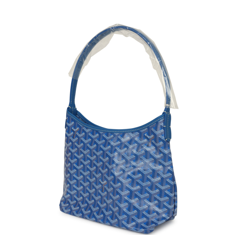 GOYARD GOYARDINE SKY BLUE BOHEME MINI HOBO BAG PALLADIUM HARDWARE