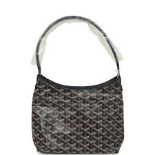 GOYARD GOYARDINE NAVY BOHEME MINI HOBO BAG PALLADIUM HARDWARE