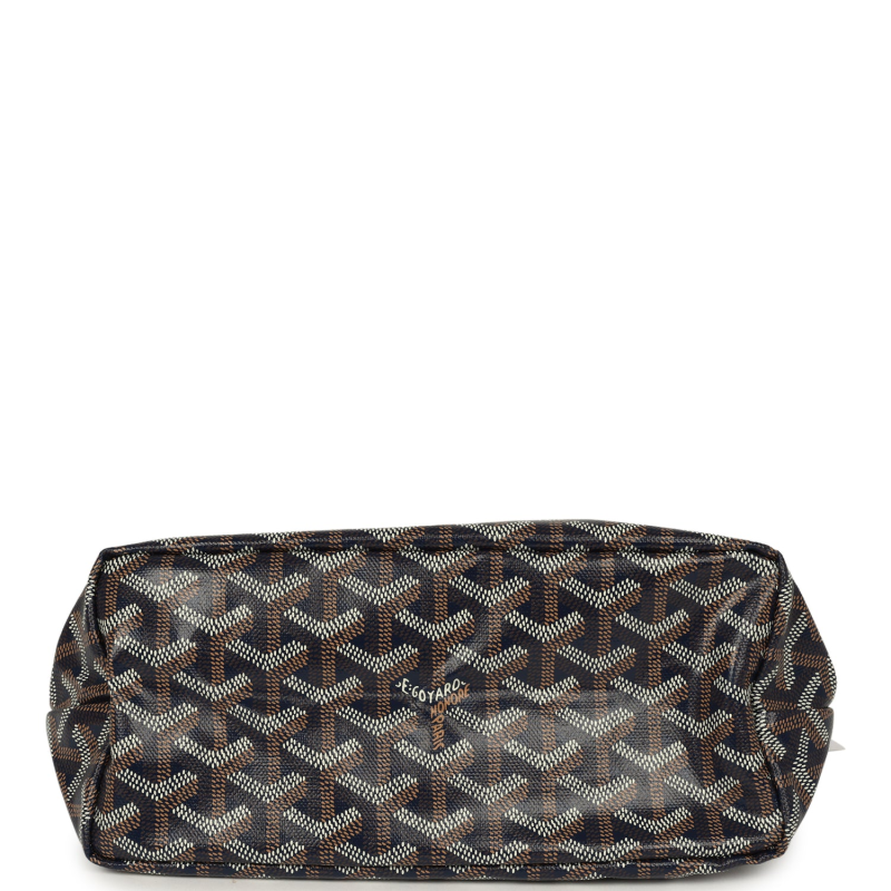 GOYARD GOYARDINE NAVY BOHEME MINI HOBO BAG PALLADIUM HARDWARE