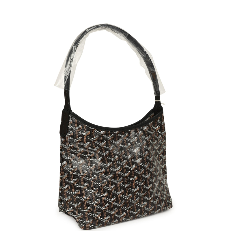 GOYARD GOYARDINE BLACK BOHEME MINI HOBO BAG PALLADIUM HARDWARE
