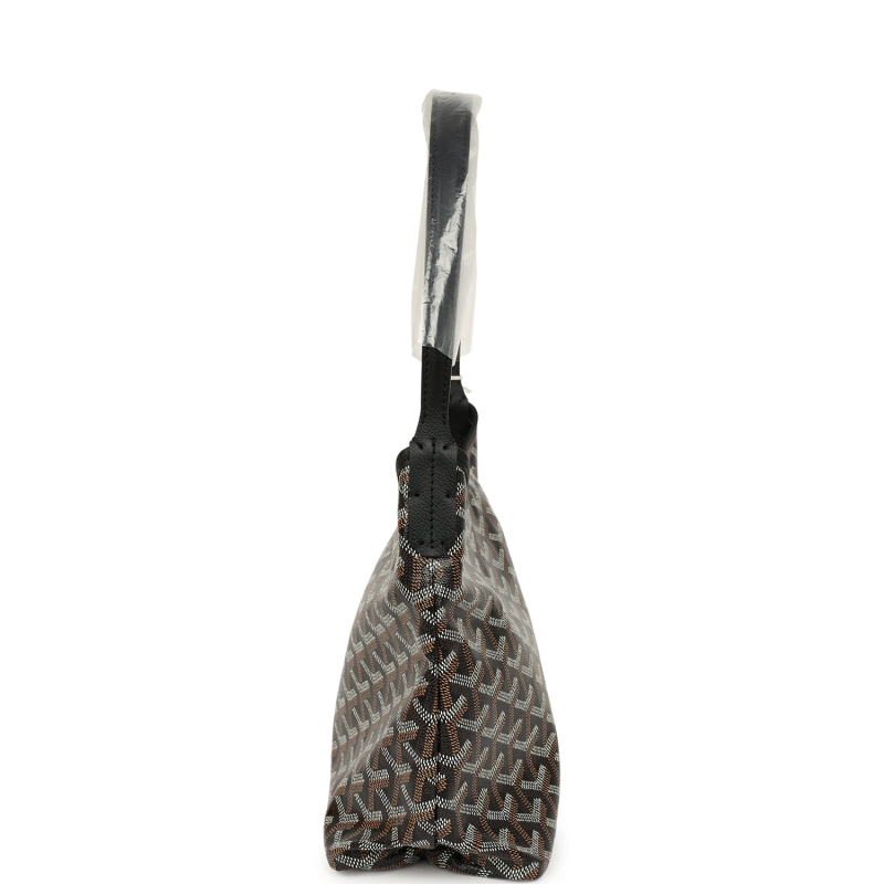 GOYARD GOYARDINE BLACK BOHEME MINI HOBO BAG PALLADIUM HARDWARE