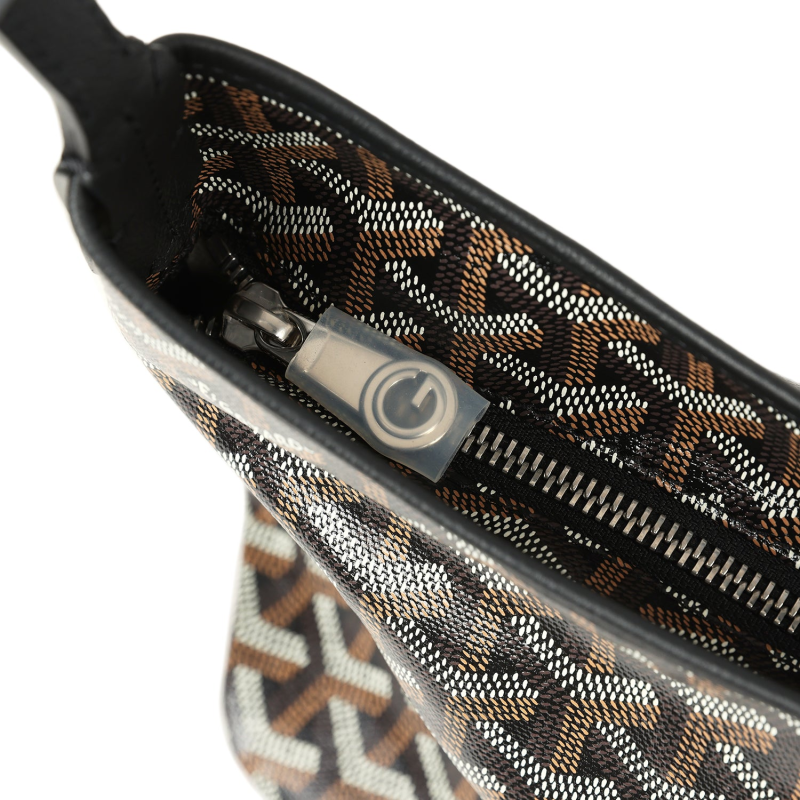 GOYARD GOYARDINE BLACK BOHEME MINI HOBO BAG PALLADIUM HARDWARE