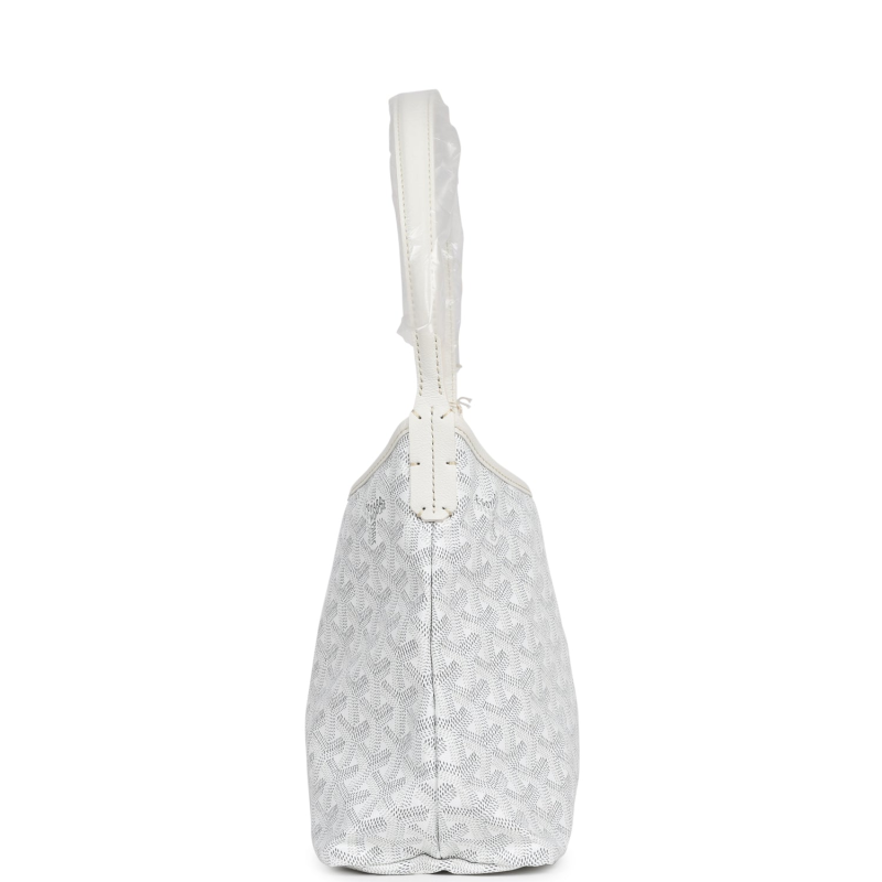 GOYARD GOYARDINE WHITE BOHEME MINI HOBO BAG PALLADIUM HARDWARE