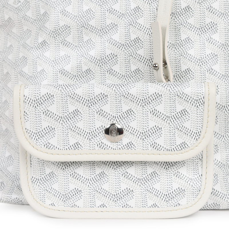 GOYARD GOYARDINE WHITE BOHEME MINI HOBO BAG PALLADIUM HARDWARE