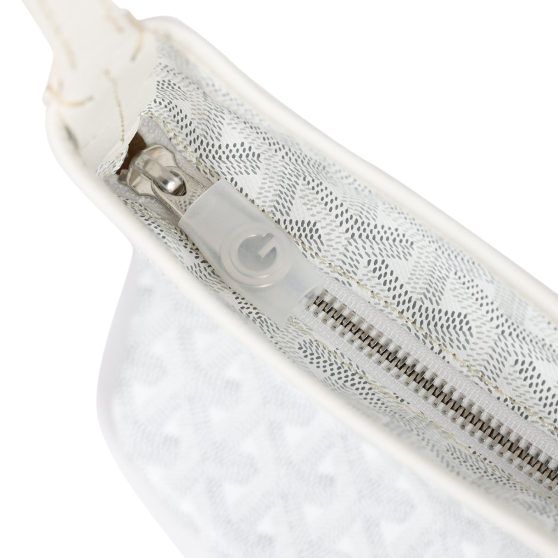 GOYARD GOYARDINE WHITE BOHEME MINI HOBO BAG PALLADIUM HARDWARE