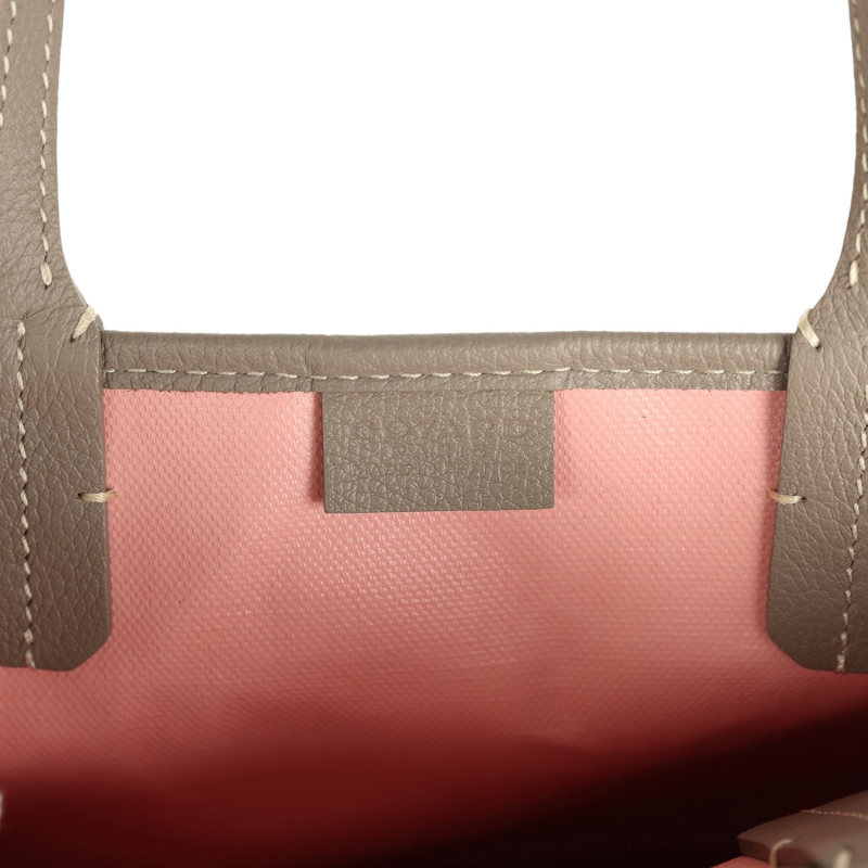 GOYARD GOYARDINE GREIGE AND PINK POITIERS CLAIRE-VOIE MINI TOTE BAG PALLADIUM HARDWARE