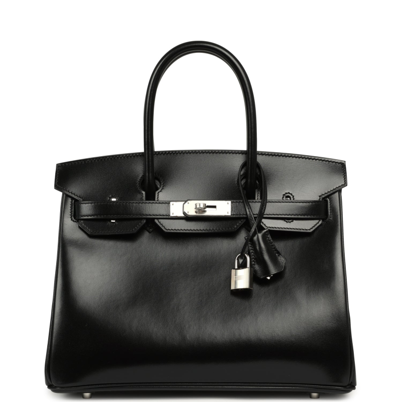 HERMèS BIRKIN 30 BLACK BOX PALLADIUM HARDWARE