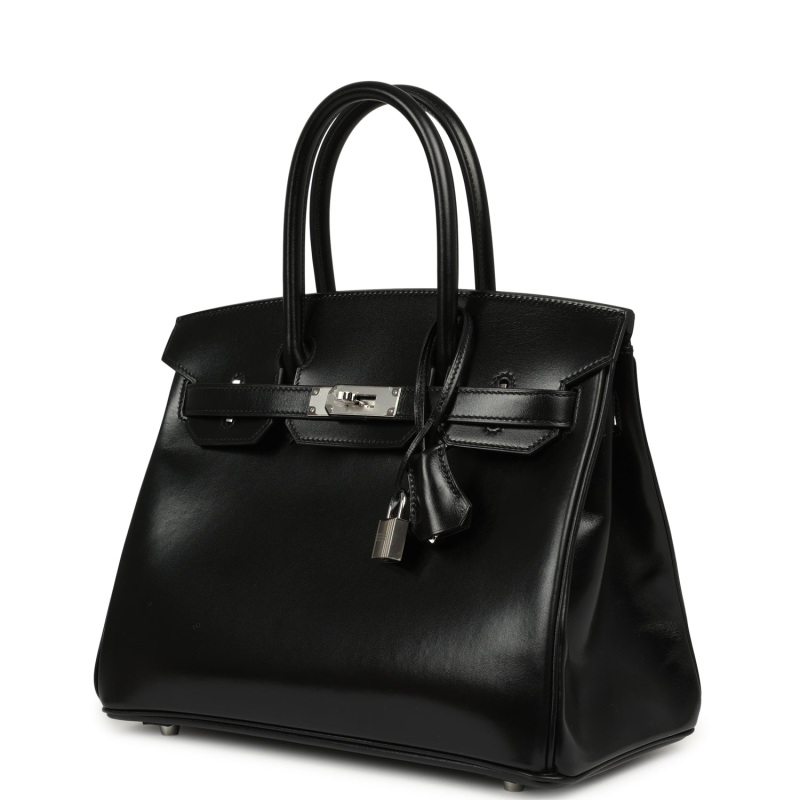 HERMèS BIRKIN 30 BLACK BOX PALLADIUM HARDWARE