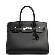 HERMèS BIRKIN SELLIER 30 BLACK TADELAKT PALLADIUM HARDWARE
