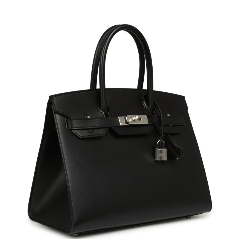HERMèS BIRKIN SELLIER 30 BLACK TADELAKT PALLADIUM HARDWARE