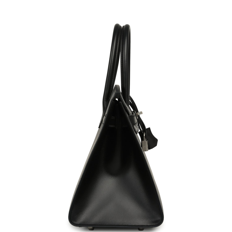 HERMèS BIRKIN SELLIER 30 BLACK TADELAKT PALLADIUM HARDWARE
