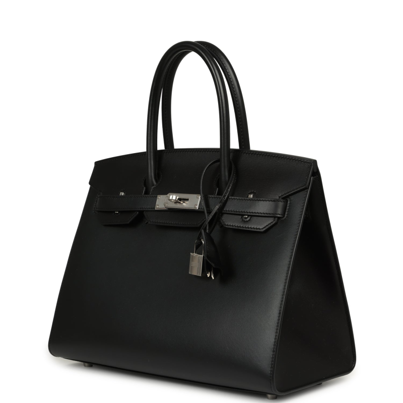 HERMèS BIRKIN SELLIER 30 BLACK TADELAKT PALLADIUM HARDWARE