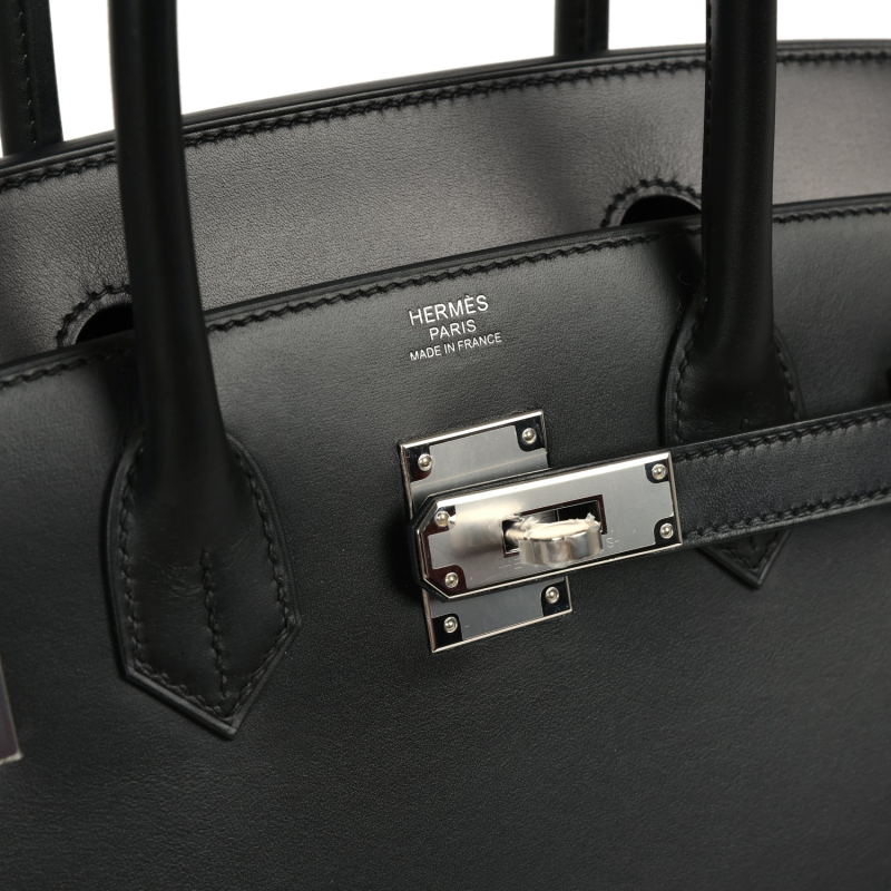 HERMèS BIRKIN SELLIER 30 BLACK TADELAKT PALLADIUM HARDWARE