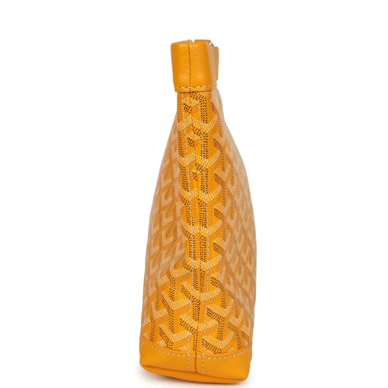 GOYARD GOYARDINE CANVAS YELLOW CONTI POUCH PALLADIUM HARDWARE