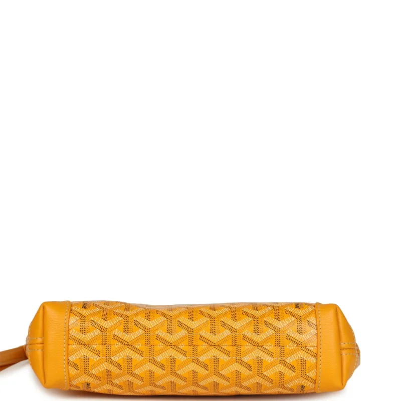 GOYARD GOYARDINE CANVAS YELLOW CONTI POUCH PALLADIUM HARDWARE