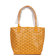 GOYARD GOYARDINE YELLOW ANJOU MINI BAG PALLADIUM HARDWARE