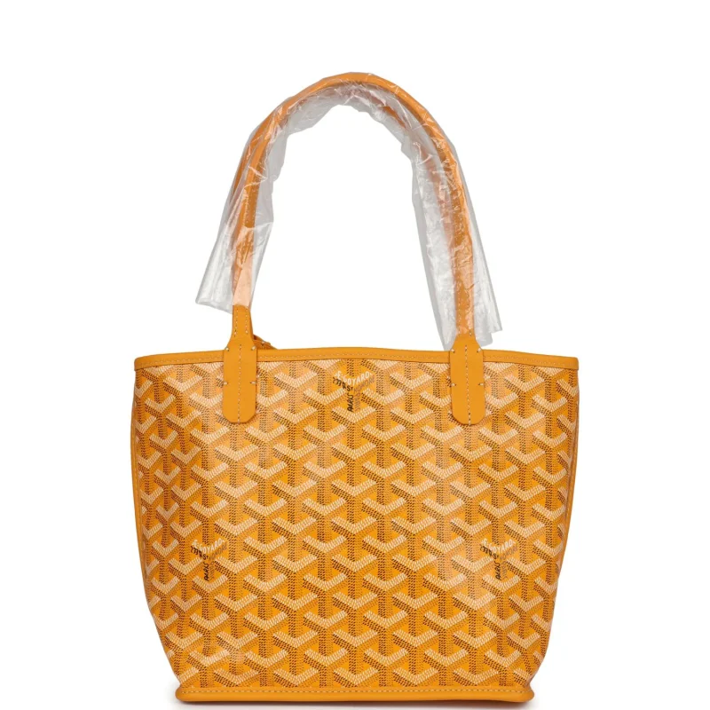 GOYARD GOYARDINE YELLOW ANJOU MINI BAG PALLADIUM HARDWARE