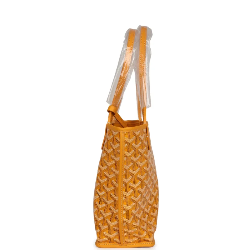 GOYARD GOYARDINE YELLOW ANJOU MINI BAG PALLADIUM HARDWARE